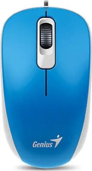 Maus Genius DX-110, me kabllo, USB, i zi dhe i kaltërt