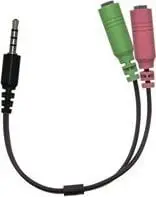 Adaptor audio Genius AV, Jack 3.5mm në Jack 3.5mm, i zi