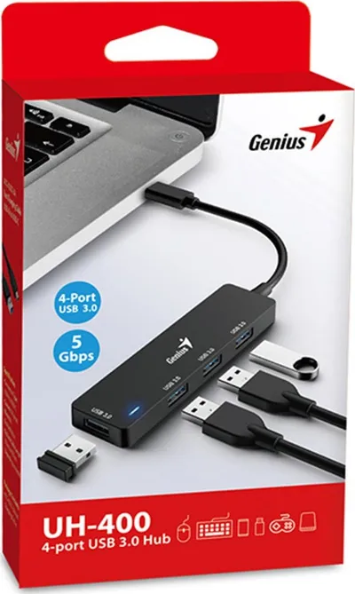Konvertues USB Genius, USB 3.0, UH-400, i zi - 3