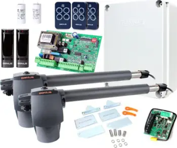 Set automatizimi portë Genius G-Bat 400, për porta me dy kanata deri 8m, motor 230V, gri