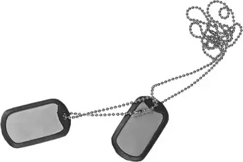 Varëse ushtarake Helikon Dog Tag, çelik inox, 2 pllaka, argjendtë