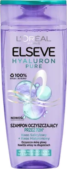 Shampo flokësh L’Oréal Paris Elseve Hyaluron Pure, për lëkurë të yndyrshme dhe maja të thata, 400 ml