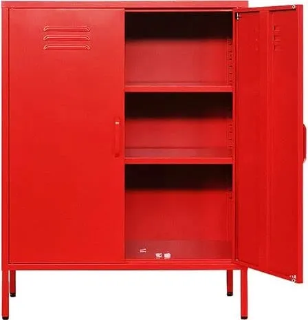 Dollap metalik Nextdeco, i kuq, H102x80x40cm - 2
