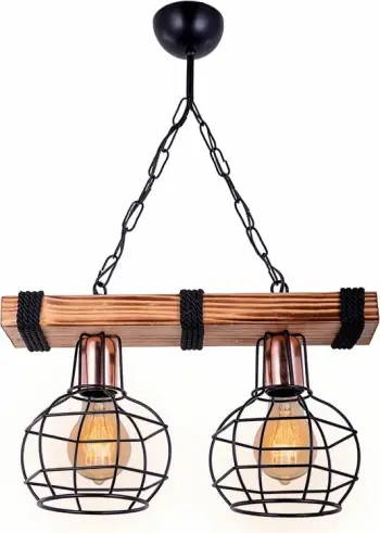 Dritë tavani me 2 llamba PWL-1033 E27 arre-e zezë 40x15x60cm