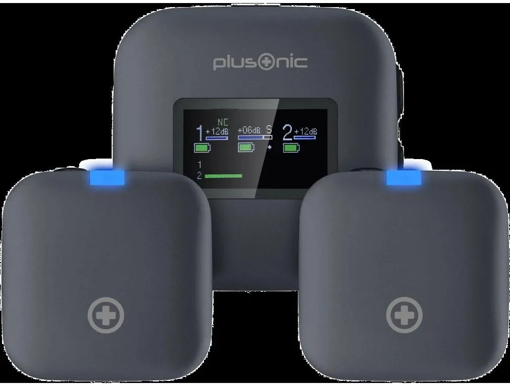 Mikrofon wireless Plusonic PS-TDS8, USB Type C/Lightning/3,5mm, ngjyrë gri - 1