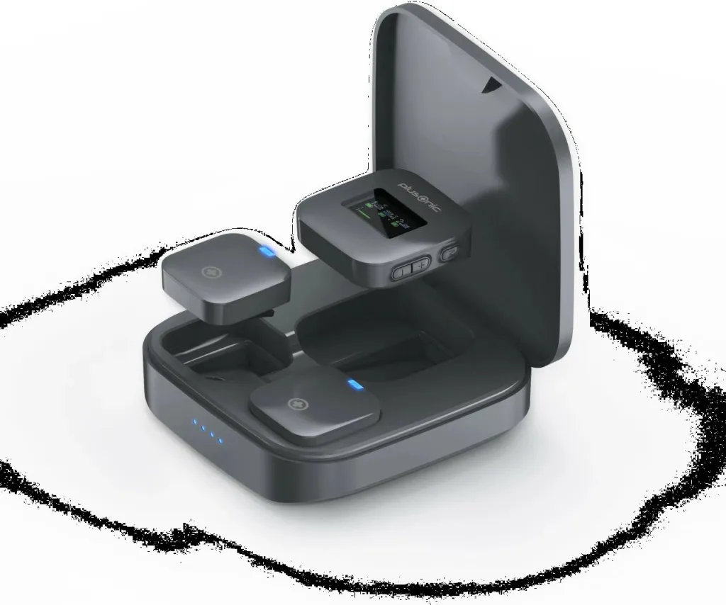 Mikrofon wireless Plusonic PS-TDS8, USB Type C/Lightning/3,5mm, ngjyrë gri - 3
