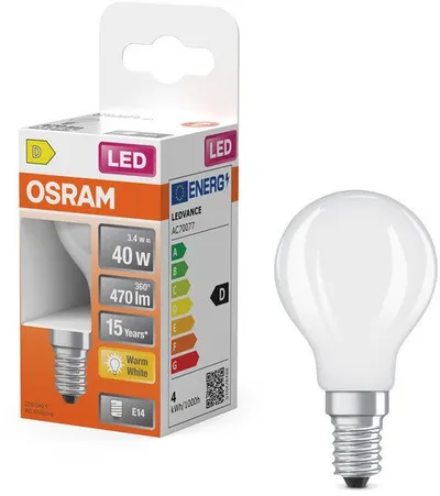 Llambë LED Osram 3.4W E14, dritë e ngrohtë, mini ball - 5