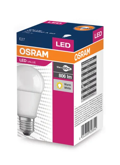 Poç elektrik Osram LED Value Classic A60 9,5W 827 E27 - 2