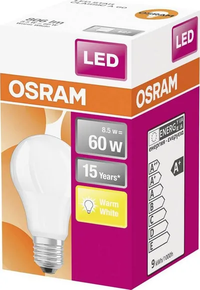 Llambë LED Osram, E27, 8.5W 2700K, e bardhë e ngrohtë - 3