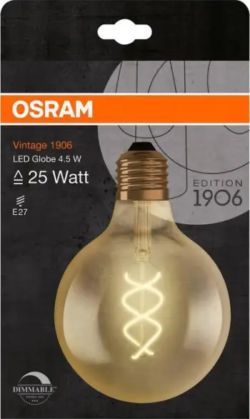 Llambë LED Osram Vintage 1906, E27, 5W 250lm 2000K, e ngrohtë
