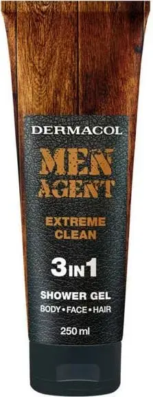 Xhel dushi dhe shampon për meshkuj Dermacol Men Agent 3in1 Extreme Clean, 250ml