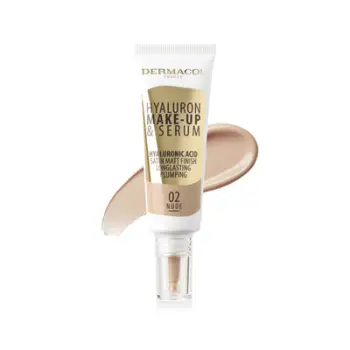 Krem pudër Dermacol Hyaluron Make-Up & Serum, 02 Nude, 25g