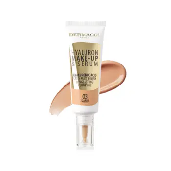 Krem pudër Dermacol Hyaluron Make-Up & Serum, 03 Sand, 25ml