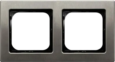 Kuti për priza Ospel Double Sonata, inox çelik, e dyfishtë - 1