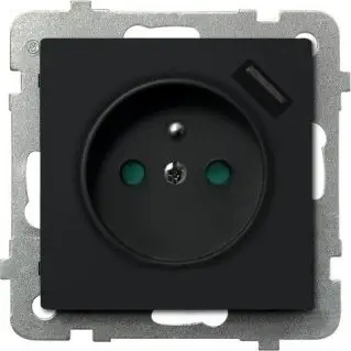Prizë teke Ospel Sonata GP-1RZPUSB, me tokëzim, me karikues USB 2.1A, metalike e zezë
