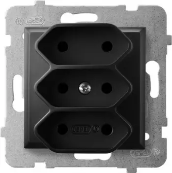 Prizë elektrike Ospel ARIA GP-3U/m/33, treshe, e zezë