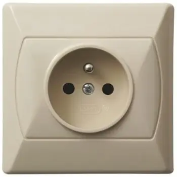 Prizë teke me tokëzim Ospel Akcent GP-1AZ/00, 16A 250V, IP20, beige