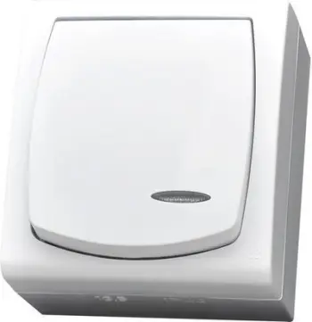 Ndërprerës drite Ospel Madera IP44 (ŁNH-1NS / 00), i bardhë