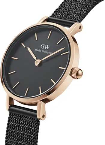 Orë për meshkuj Daniel Wellington Petite 24 Pressed Ashfield DW00100441, e zezë