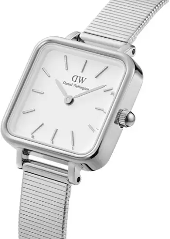 Orë për femra Daniel Wellington Quadro Studio 22x22 hDW439, e argjendtë