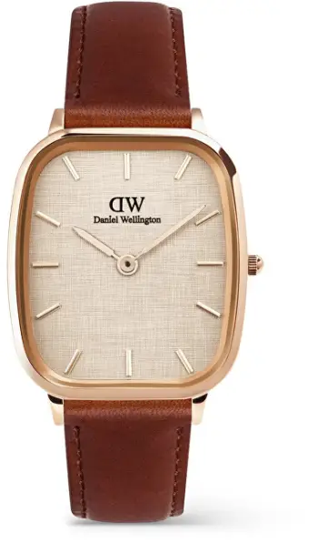 Orë dore Daniel Wellington Marlon St Mawes Linen Rose Gold DW00100816, burgundy