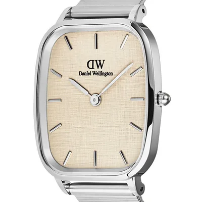 Orë dore për femra Daniel Wellington Marlon Wire Linen Silver DW00100812, e argjendtë - 5