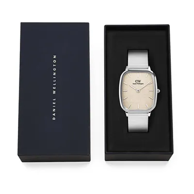 Orë dore për femra Daniel Wellington Marlon Wire Linen Silver DW00100812, e argjendtë - 6
