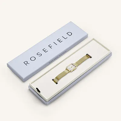 Orë dore për femra Rosefield The octagon XS Mesh Gold, e artë - 6