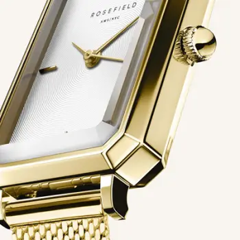 Orë dore për femra Rosefield The octagon XS Mesh Gold, e artë