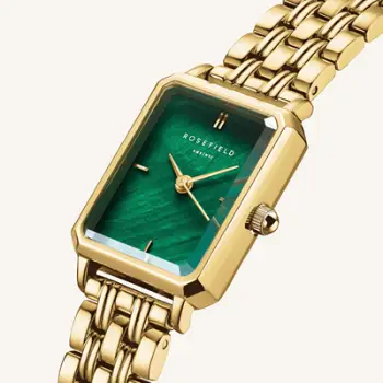 Orë dore për femra Rosefield The Octagon XS Emerald, e artë