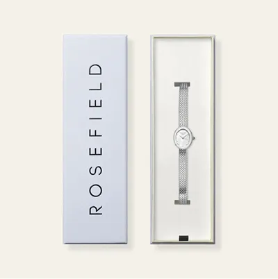 Orë dore për femra Rosefield Mini Oval MWSMS-M05, e argjendtë - 3