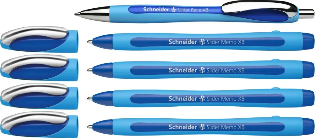 Set stilolapsa Schneider Slider Memo XB 4 copë + Slider Rave XB, blu - 1