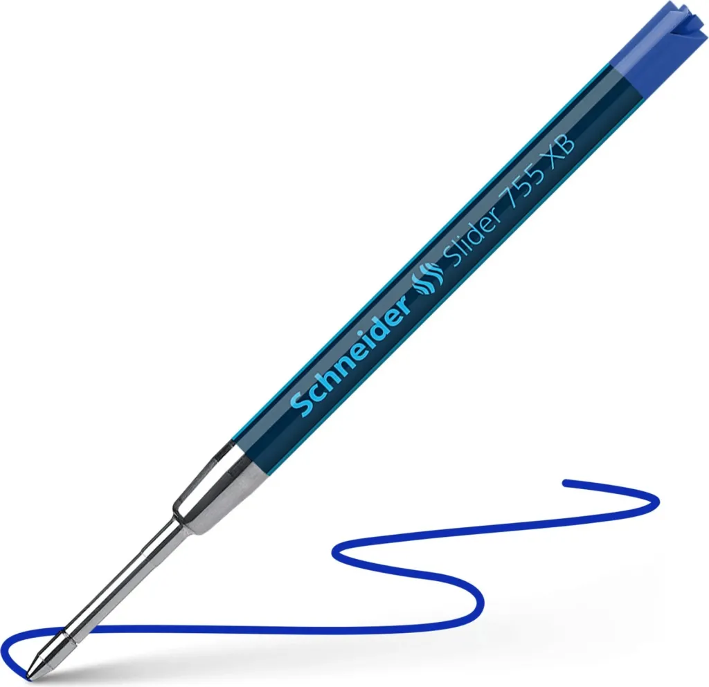 Rimbushje stilolapsi Schneider Slider 755 Indelible XB, set 10 copë, blu - 1