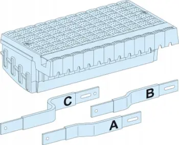 Bllok shpërndarës Schneider PrismaSet LVS04403, për NSX250 3P, montim horizontal, i zi