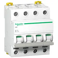 Siguresë elektrike Schneider iSW A9S65492, 4 pole, 125A, 240V, e hirtë