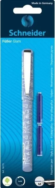 Stilolaps me bojë Schneider Fountain Pen Glam, set me 2 fishekë boje, shumëngjyrësh