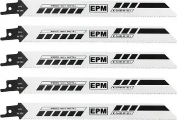 Set tehe sharrë reciproke EPM S1022, 200mm, dru 10TPI, 5 copë