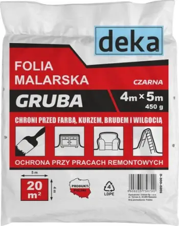 Folie për ngjyrosje Deka Gruba, e hollë, 4*5m, 450g, e zezë