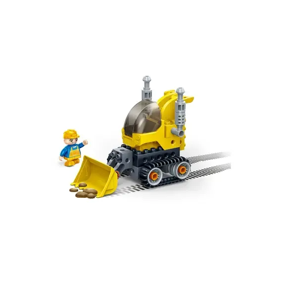 Lodër - Construction Vehicle Big Building Blocks(Bulldozer, 19 copë) - 1