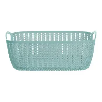 Shportë drejtkëndëshe Medium Plaited (Blue)
