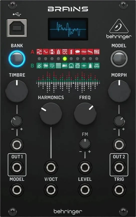 Modul sintetizues Behringer BRAINS, multi-engine oscillator për Eurorack, 16 bit, 96 kHz, zi - 2