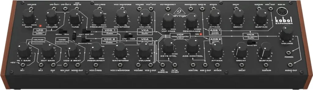 Sintetizator analog gjysmë-modular Behringer Kobol Expander, i zi - 2