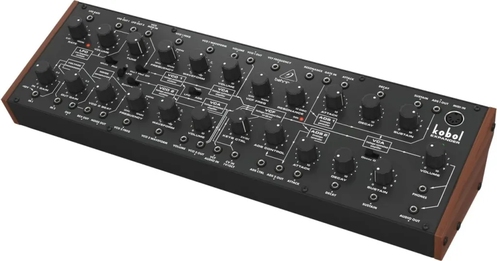 Sintetizator analog gjysmë-modular Behringer Kobol Expander, i zi - 4