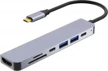USB Hub IBOX IUH3SL4K, HDMI, USB-C, i hirtë