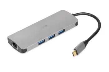 Hub USB iBOX IUH3RJ4K, USB 3.2, RJ45, HDMI 4K, PD 100W, i hirtë