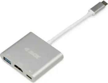 USB Hub iBOX Type-C to USB 3.0/HDMI/USB-C, Power Delivery, i argjendtë