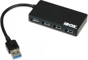 USB Hub 3.0 iBOX, 4 porte, e zezë