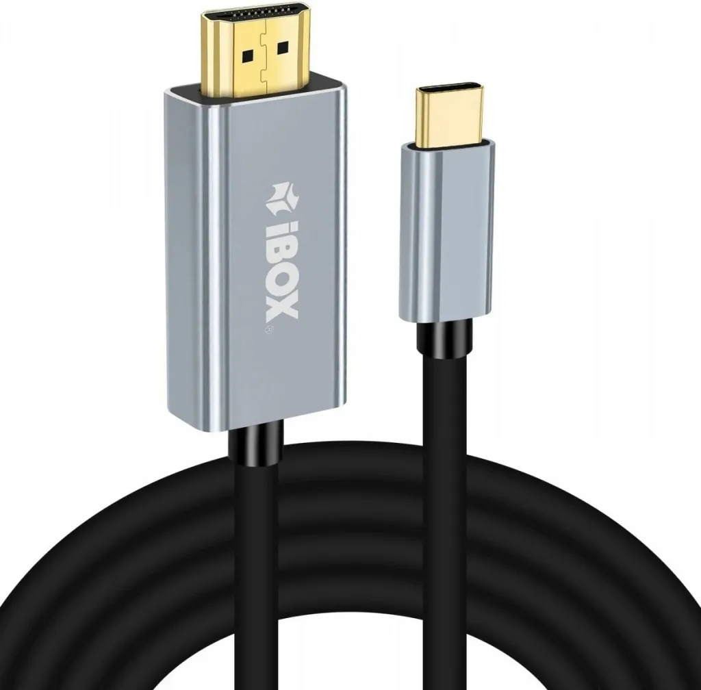 Kabllo iBOX, USB-C në HDMI, 4K 60Hz, 1.8m, e zezë - 1