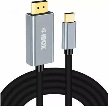 Kabllo iBOX ITVCDP4K, USB-C në DisplayPort, 1.8m, 4K 60Hz, i zi