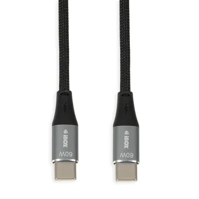 Kabllo iBOX, USB C / USB C, 2 m, e zezë - 1